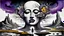 Placeholder: painted inner world with uncontrolled mind and soul, in midle a big head statue on floating island over surreal cracked painted weird empty land with some black doors. very dark purple, gray, black, white, brown. Whimsical style of Chagall , of Minjae Lee and René Magritte, lonely face with absurd beauty. broken, weird absurd nightmare, labirynth, dark vision, in background big neuron network and stars , surreal vibe