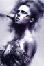 Placeholder: Danish singer MØ face,Abstract Yoji Shinkawa,cyberpunk,