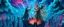 Placeholder: Epic portrait of most holy paladin vs demi-lich in tower cemetery in the style of Giger and Escher in Transparent Psychedelic Fluorescent Colors looking like a Record Cover, multidimensional depth of field, airbrush pen outline, on top of tower, seen from the clouds
