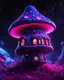 Placeholder: An illogical floating mushroom house on a clear moonless night. . Bright Bold Bright Colors, blue pink white, Starry Dark cosmic interstellar. Detailed Matte Painting, deep color, fantastical, intricate detail, splash screen, hyperdetailed, insane depth, concept art, 8k resolution, trending on Artstation, Unreal Engine 5, color depth, backlit, splash art, dramatic, High Quality Whimsical Fun Imaginative Bubbly, perfect composition