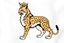 Placeholder: a lynx in a royal lion position like on flags or crests, vector