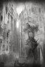 Placeholder: surrealis monochrome A fragmented, surreal sculpture liguid color of photorealistic image 3d,psychedelic art of a beautiful girl model glossy emerging from dreamlike a crumbling building. The face appears pale with deep cracks and intricate details, evoking a haunting expression. Blackened tree branches intertwine with the gold mengkilat cracks, set against a backdrop of stormy, cloud-filled skies. bauhaus art The overall tone is dark blue suggesting themes of decay and transformation.