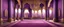 Placeholder: Hyper Realistic Inside View of purple wall mosque with some empty area on side with maroon carpet & black-golden pillars