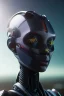 Placeholder: Beautiful portrait of african robot, post-apocalypse cybernetic in a cyberpunk city, sci-fi fantasy style, 8k,dark