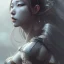 Placeholder: a Photorealistic dramatic hyperrealistic japanese woman of vikings paint ,Crystal black eyes, elegant,Artgerm, Beautiful dynamic,shadows,Artstation,concept design art,Octane render,8K, bw