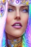 Placeholder: cosmic woman smile, admiral from the future, one fine whole face, crystalline skin, expressive blue eyes,rainbow, smiling lips, very nice smile, costume pleiadian, Beautiful tall woman pleiadian Galactic commander, ship, perfect datailed golden galactic suit, high rank, long hair, hand whit five perfect detailed finger, amazing big blue eyes, smilling mouth, high drfinition lips, cosmic happiness, bright colors, blue, pink, gold, jewels, realist, high commander