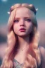 Placeholder:  petite princesse cosmique, cheveux long blond, jolie, yeux fins, belles lèvres, vray, cgi,cinema 4d