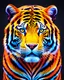 Placeholder: tiger face multiple art in psychedelic pattern 3D art vibrant colors