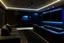 Placeholder: a dedicated home cinema room with LED ambient lighting in the walls