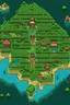 Placeholder: Create a retro pixel art style top down Map of an island