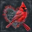 Placeholder: Bing: a vibrant digital chalk sketch painting featuring a double exposure image of a beautiful majestic red cardinal, ultra-detailed, within the body of the cardinal is a heart with the words "I AM ALWAYS WITH YOU" in a beautiful script