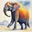 Placeholder: dancing elephant, aquarelle by moebius