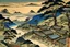 Placeholder: A black Japanese village in a shadow realm painted by Katsushika Hokusai