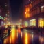 Placeholder: Cyberpunk street view in night , paris , rain, ground reflection