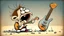 Placeholder: Cartoon playing guitar
