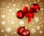 Placeholder: Christmas composition, geometry decoration on cream color background. 3d rendering