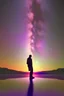 Placeholder: milkyway with a man floating in the sky on acid