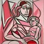 Placeholder: picasso pink woman and child only lines