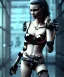 Placeholder: Black bra model, cyberpunk,