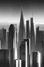 Placeholder: realistic yet simple city skyline in black and white