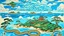 Placeholder: A sky blue colored island with friendly snakes painted by Katsushika Hokusai