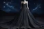 Placeholder: свадебное платье, Тёмная ткань, цвета ночного неба, была расшита призрачными серебряными нитями, мерцавшими, как звёзды