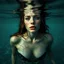 Placeholder: Photo by Richard Avedon.A macro-detailed portrait photograph.An incredibly beautiful nymph, a woman.Portrait on the water surface, through which the seabed shines through. Inspired by the works of Magdalena Oleksy and Jakub Rozalski.
