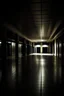 Placeholder: empty dim backroom of a mall, wood floor, low light
