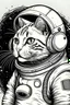 Placeholder: dibujo de un gato astronauta en el plneta marte a color