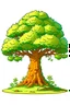 Placeholder: 2D cartoon art for one tree , white background, full body, cartoon style, no shadows. R