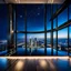 Placeholder: in luxury hall in top floor of skyscrapper in moder city at night sky, ,city scape at backgrownd