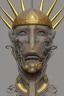 Placeholder: Aztec male African Egyptian alien, cracks in the voodoo head, wicked, eyes, crown, Elephant, 8k, finely detailed, photo realistic, tiger turquoise skull head gold dragon space alien snow skeleton gold hornytoad silver crown silver eyes