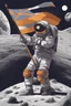 Placeholder: "Generate an awe-inspiring 8K illustration depicting an astronaut triumphantly planting a Bitcoin flag on the lunar surface. The cosmic backdrop should be a chaotic yet mesmerizing scene, replacing traditional stars with various cryptocurrencies. Envision shooting stars as dynamic market movements, while trading charts and pips seamlessly integrate into the background, forming a visually stunning representation of the crypto universe's conquest of the moon."