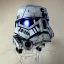 Placeholder: photorealistic at-at pilot helmet with weathered painting , illustration on coarse canvas by <agnes cecile> and <Yoji Shinkawa>, ornate and intricate details , soft smooth lighting, ultra detailed concept art,