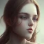 Placeholder: Young women , delicate, friendly, soft eyes, brown haar, concept art,round warm look, misterous look sweet face