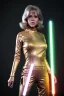 Placeholder: Ultra Realistic retro sci-fi portrait image from 1960, spaceship, sweet young Jane Fonda, tight latex suit, lightsaber fighting stance, soft color, highly detailed, unreal engine 5, ray tracing, RTX, lumen lighting, ultra detail, volumetric lighting, 3d, finely drawn, high definition, high resolution.