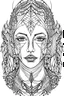 Placeholder: Coloring page for adults, fish lines, mandala body, mandala face, mandala beautiful face, symmetrical, white background, clean line art, fine line art