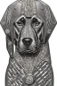 Placeholder: Diberman dog brooch Embossed silver with crystal white background