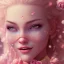 Placeholder: fairy, smiling, pink, green, beautiful, hyperrealism, masterpiece, expert, cinematic lighting, sharp focus, 8K, pastel, macro lens, woman, detailed, flower