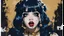 Placeholder: Poster in two gradually, a one side malevolent goth vampire girl face and other side the Singer Melanie Martinez face, painting by Yoji Shinkawa, darkblue and gold tones,