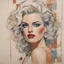 Placeholder: Anna Nicole smith in the style of egon Schiele, paper