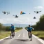 Placeholder: The distance between cities A and B is 40 km. Two cyclists leave respectively from A and B simultaneously towards one another, one with speed 10 km/h and the other with speed 15 km/h. A fly flies out with the first cyclist from A with the speed of 100km/h, reaches the second, touches his forehead and flies back to the first, touches his forehead, returnes to the second, and so on until the cyclists’ foreheads collide and squash the fly. How many kilometers altogether has the fly flown?