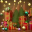 Placeholder: christmas ambience, african, kente, kente ribbon, kente boxes, clothing, african patterns, thread, embroidery, cinema 4d render, high detail