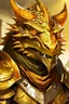 Placeholder: Dragonborn DnD, golden dragon, friendly face