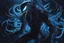 Placeholder: Huge symbiote in 8k solo leveling shadow drawing, Cthulhu model, neon blue lights, sea, intricate details, highly detailed, high details, detailed portrait, masterpiece,ultra detailed, ultra quality