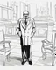 Placeholder: Outline art for coloring pages with Thurgood Marshall, white background, sketch style, only use black outline, white background, no shadows and well and clear outline