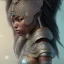 Placeholder: sango fantasy, fantasy magic, intricate, sharp focus, illustration, highly detailed, digital painting, concept art, matte, masterpiece head sexy Aztec beauty black afro hair space lady silver tiger head Egyptian princess pyramid