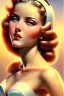 Placeholder: woman, 1940s painting, close up, cute, beautiful, wholesome