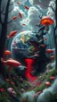 Placeholder: Quintessential Horror Surrealism:A cyber-a planet Earth catastrophic dimensional fission through Seedream 3D recursive rendering, clouds , fracturing into chaos Legion Doodle simultaneous nightmare realities while simultaneously occupying four perforated reality levels—manifests as a blood-drenched forest where fish weep crimson sap and bioluminescent fungi pulse with recursive Fibonacci patterns, surrounded by carnivorous grass with fanged mouths dripping neon venom; mat