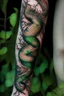 Placeholder: thigh dragon tatoo, snake tatoo wrapped in the things, leg focus, thigh focus